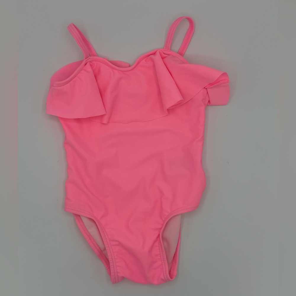 Baby Girls Old Navy Ruffle Off-Shoulder Pink One-Piece Swimsuit